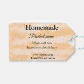 Zelfgemaakte bakkerij gemaakt met liefde add text cadeaulabel (Voorkant (Horizontaal))