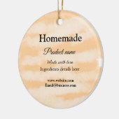 Zelfgemaakte bakkerij gemaakt met liefde add text  keramisch ornament (Links)