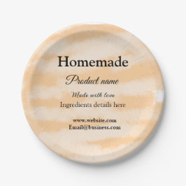 Zelfgemaakte bakkerij gemaakt met liefde add text  papieren bordje