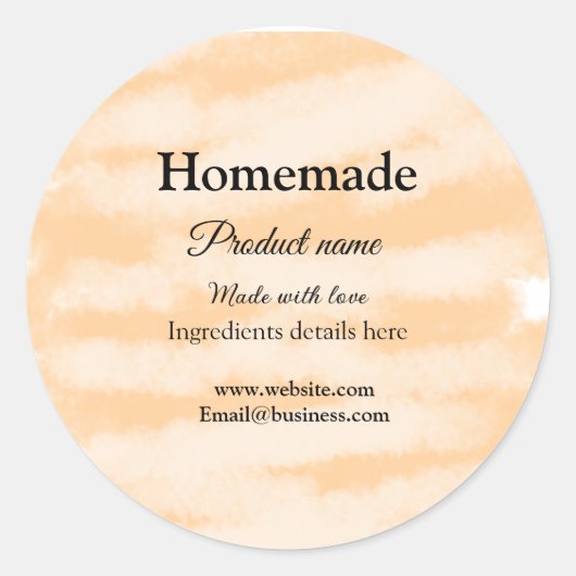 Zelfgemaakte bakkerij gemaakt met liefde add text  ronde sticker (Voorkant)