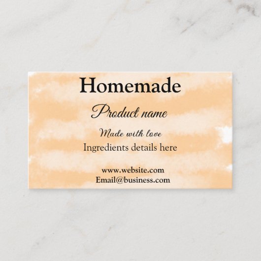 Zelfgemaakte bakkerij gemaakt met liefde add text  visitekaartje (Voorkant)