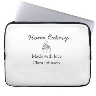 Zelfgemaakte bakkerij voeg uw tekst naam aanpasbaa laptop sleeve