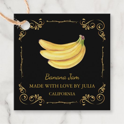  Zelfgemaakte Banana Jam Square Hang Label (Voorkant)
