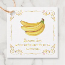 Zelfgemaakte Banana Jam Square Hang Label