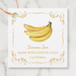 Zelfgemaakte Banana Jam Square Hang Label