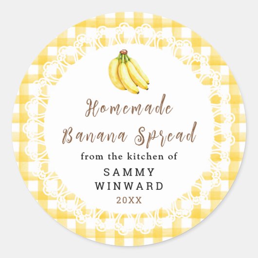 Zelfgemaakte Bananen Spread Pot Etiket (Voorkant)
