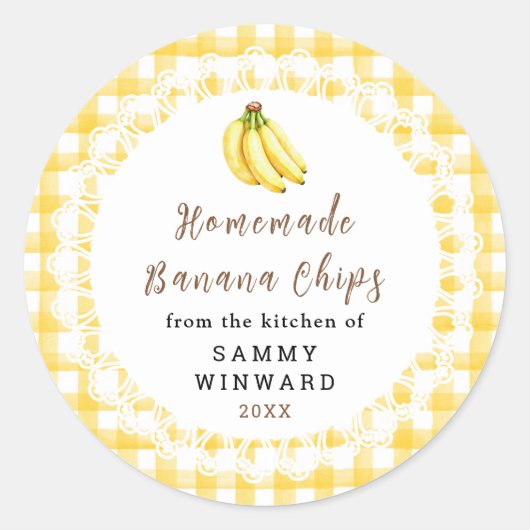 Zelfgemaakte Bananenchip Etiket (Voorkant)
