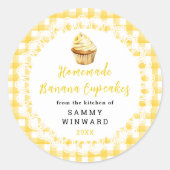 Zelfgemaakte bananencupcakes Eetlabel Ronde Sticker (Voorkant)