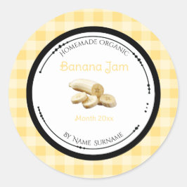 Zelfgemaakte Bananenjam Label Sticker
