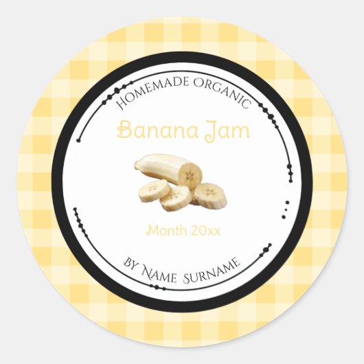 Zelfgemaakte Bananenjam Label Sticker (Voorkant)