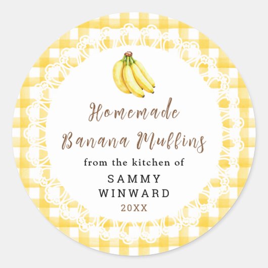 Zelfgemaakte Bananenmuffin Etiket (Voorkant)