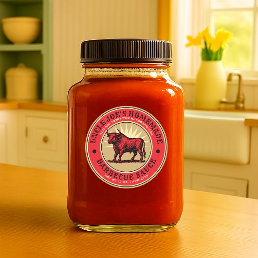 Zelfgemaakte Barbecue Sauce Bull Label Sjabloon