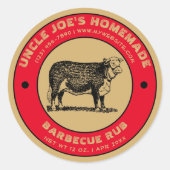  zelfgemaakte barbecue wrijven label Sjabloon (Voorkant)