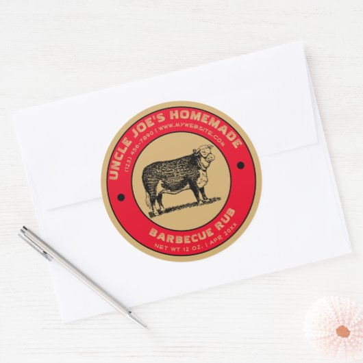  zelfgemaakte barbecue wrijven label Sjabloon (Envelop)