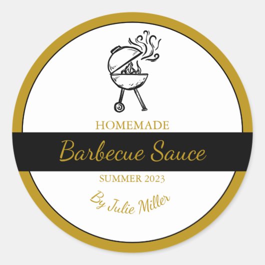 Zelfgemaakte Barbecuesaus BBQ Label (Voorkant)