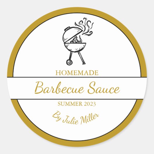 Zelfgemaakte Barbecuesaus BBQ Label (Voorkant)