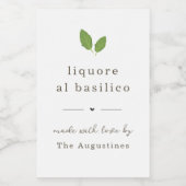 Zelfgemaakte Basil Likeur Fles Gift Label Voedselcontainer Etiket (Enkel label)