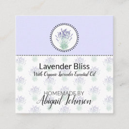 Zelfgemaakte Bath & Body Lavendel Product Hang Lab Vierkante Visitekaartje