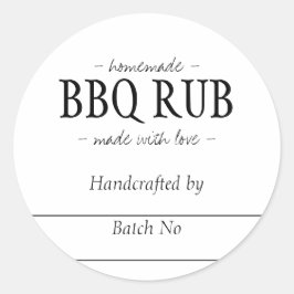 Zelfgemaakte BBQ Rub Barbeque Kruidenmix Pot Ronde Sticker