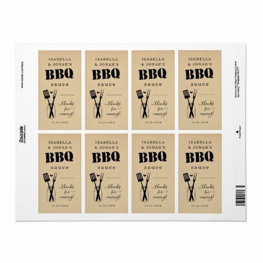 Zelfgemaakte BBQ Sauce Favor Sticker (Full Sheet)