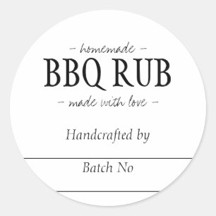 Zelfgemaakte BBQ Wrijf Barbeque smaakmaker Blend J Ronde Sticker