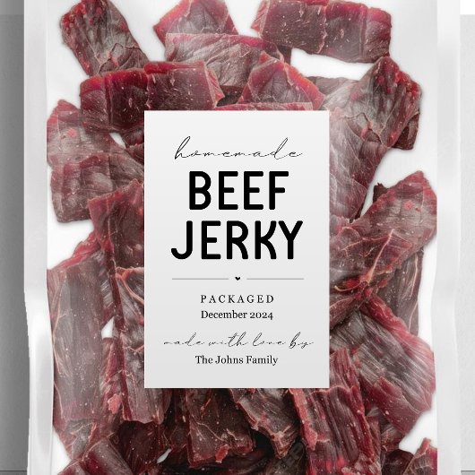 Zelfgemaakte Beef Jerky Package Label Wijn Etiket
