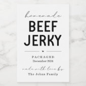 Zelfgemaakte Beef Jerky Package Label Wijn Etiket (Enkel label)