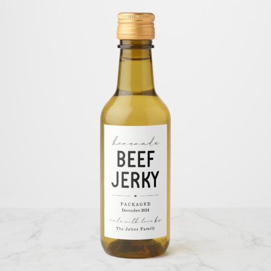 Zelfgemaakte Beef Jerky Package Label Wijn Etiket (Voorkant)