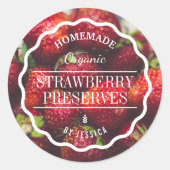 Zelfgemaakte Behoudt Aardbei Jam Keuken Ronde Sticker (Voorkant)