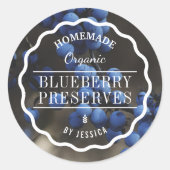 Zelfgemaakte Behoudt Blueberry Jam Keuken Ronde Sticker (Voorkant)
