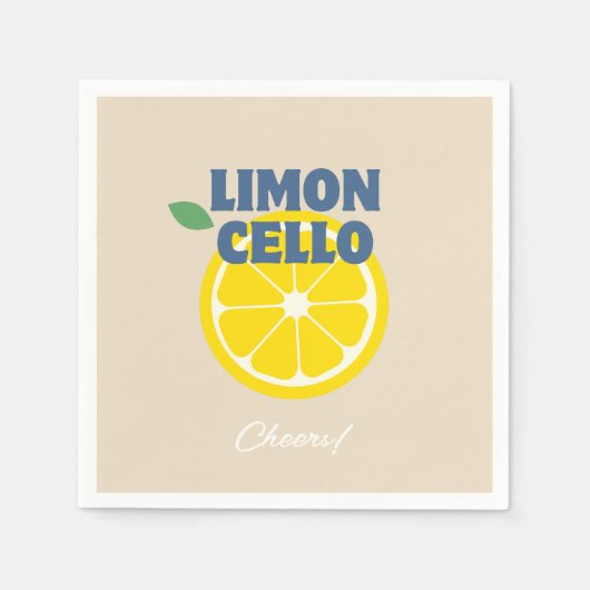 Zelfgemaakte Beige Love Limoncello Likeur Servet (Voorkant)