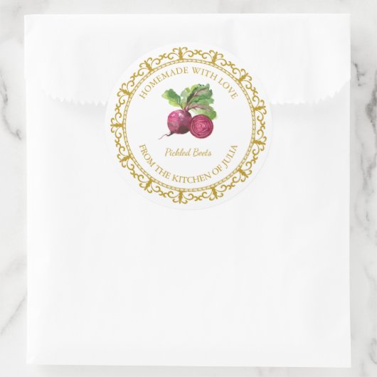 Zelfgemaakte bietenaugurk Label L Wit (Tas)