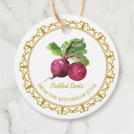 zelfgemaakte bietenwortel augurk hang Label