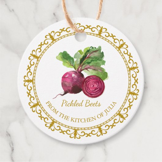 zelfgemaakte bietenwortel augurk hang Label (Voorkant)