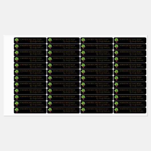 Zelfgemaakte bietenwortel Pickle Thin Label (Vel)