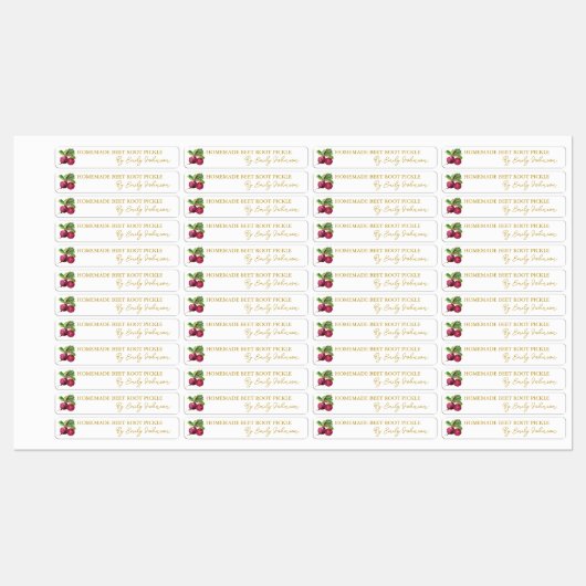 Zelfgemaakte bietenwortel Pickle Thin Label (Vel)