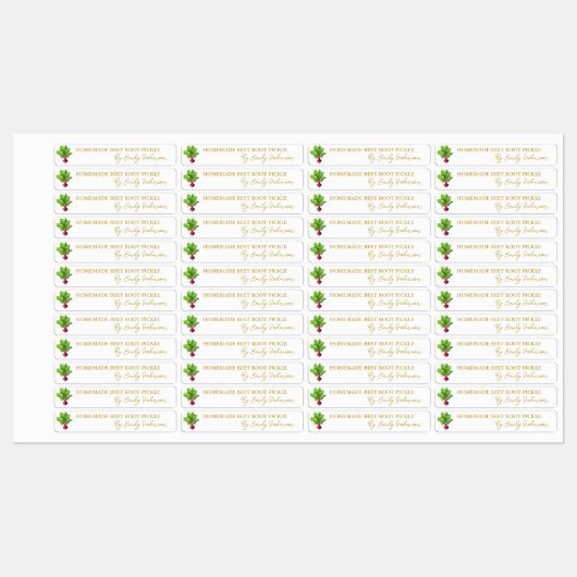 Zelfgemaakte bietenwortel Pickle Thin Label (Vel)