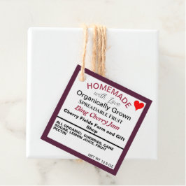 Zelfgemaakte Bing Cherry Jam QR-code Bedankjes Labels