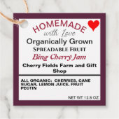 Zelfgemaakte Bing Cherry Jam QR-code Bedankjes Labels (Voorkant)