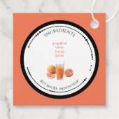 Zelfgemaakte Biologische Grapefruitsap Label Tag (Achterkant)