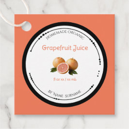 Zelfgemaakte Biologische Grapefruitsap Label Tag