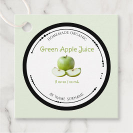 Zelfgemaakte Biologische Groene Appelsap Label Tag
