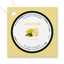 Zelfgemaakte Biologische Limonade Etiket Met Ingre