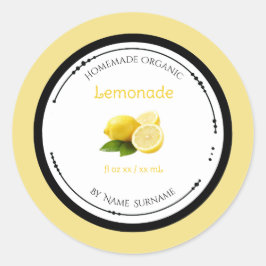 Zelfgemaakte Biologische Limonade Etiket Sticker