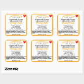 Zelfgemaakte biologische Sinaasappel Jam Inblikken Vierkante Sticker (Vel)