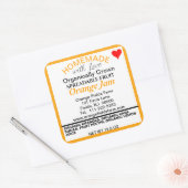 Zelfgemaakte biologische Sinaasappel Jam Inblikken Vierkante Sticker (Envelop)