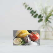 Zelfgemaakte biologische verse voedselingrediënten visitekaartje (Staand voorkant)