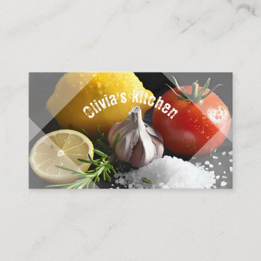 Zelfgemaakte biologische verse voedselingrediënten visitekaartje (Voorkant)