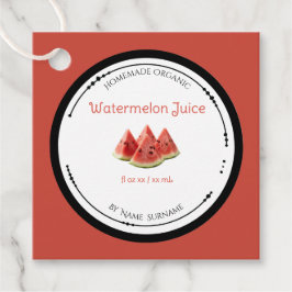 Zelfgemaakte Biologische Watermeloen Sap Label Tag