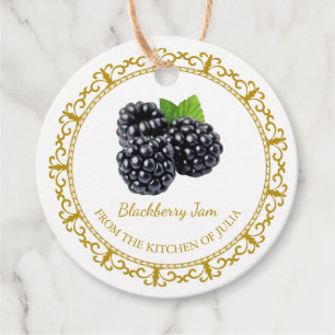 Zelfgemaakte Blackberry Jam Hang Label l Wit